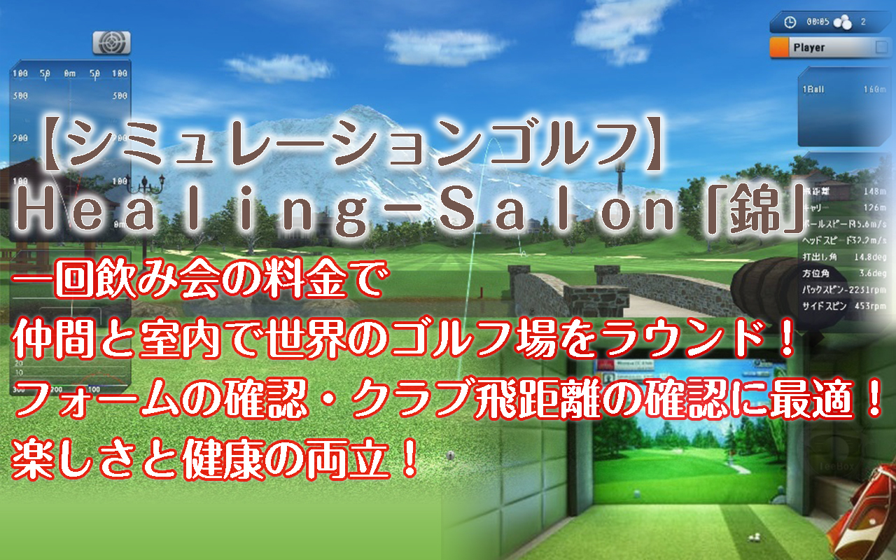 一回飲み会の料金で
仲間と室内で世界のゴルフ場をラウンド！